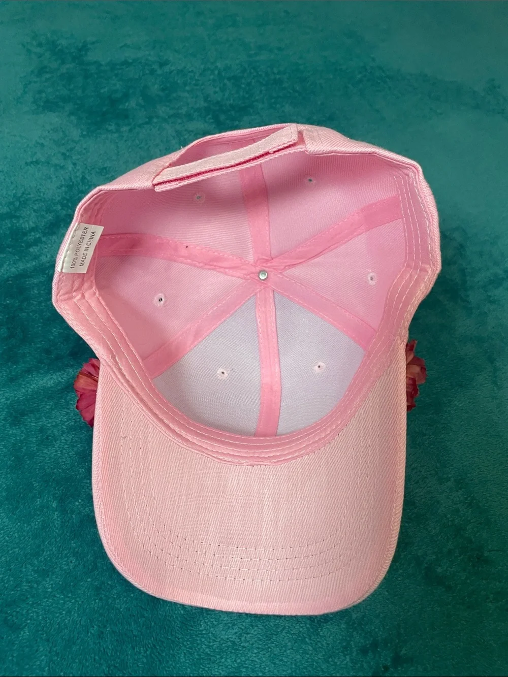 Pink Floral Flower Band Chic Trim Colorful Casual Baseball Cap